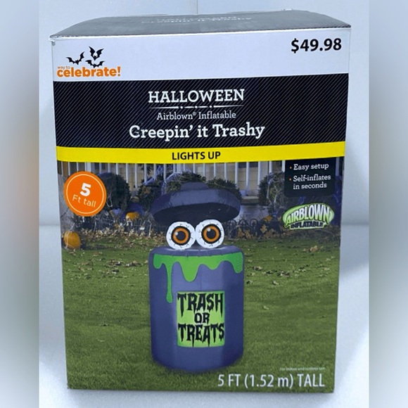 60 Inch Large Eyes Peeking Out of Trash Can - Picture 1 of 6